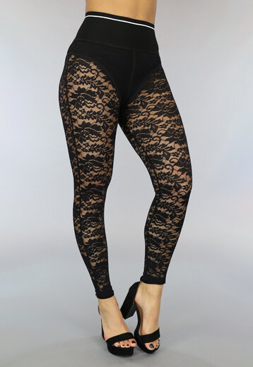 BF2023 Zwarte Highwaist Lace Legging