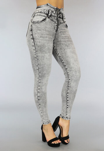 Grijze High Waist Jeans