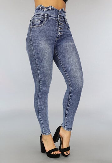 BF2023 Jeans met Zigzag Taille