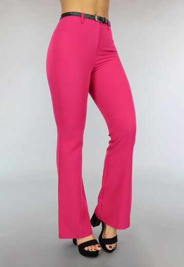 BF2023 Fuchsia Pantalon met Wijde Pijpen en Riem