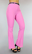 BF2023 Roze Pantalon met Wijde Pijpen en Riem