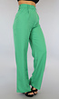 BF2023 Groene Geplooide Wide Leg Pantalon