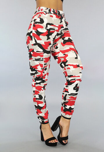 BF2023 Fashion Camouflage Cargo Broek Rood