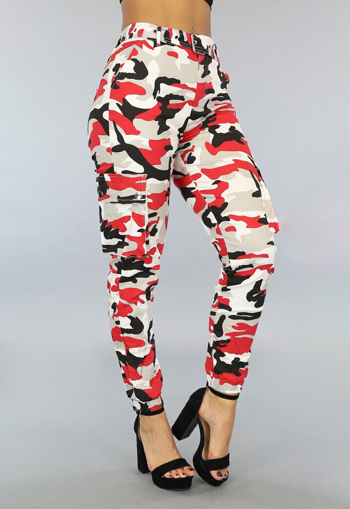 Fashion Camouflage Cargo Broek Rood