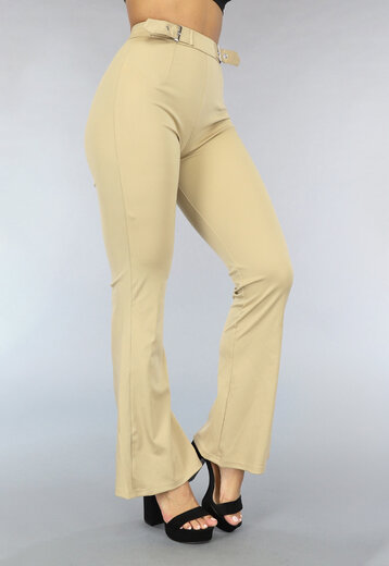 BF2023 Camel Flair Broek met Gesp Details