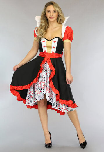 KOSTUUM Strapless Queen of Hearts Kostuum