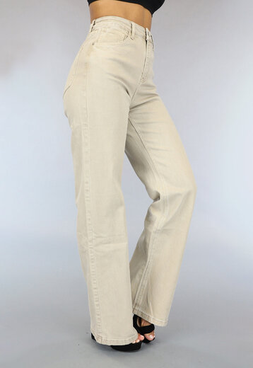 BF2023 Beige Straight Leg Jeans