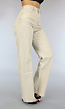 Beige High Waist Straight Leg Jeans