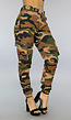 Bruine Cargo Broek met Camouflage Print