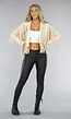 Beige Suèdelook Jas met Fringe Details
