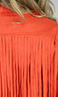 Oranje Suèdelook Fringe Jasje