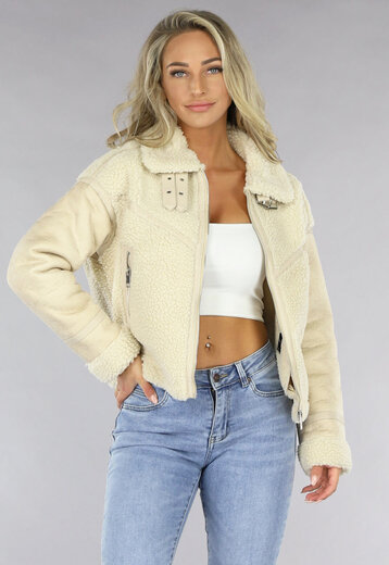 NEW1608 Beige Lammy Coat