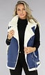 Blauw Denim Gilet met Teddy Voering