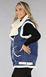 Blauw Denim Gilet met Teddy Voering