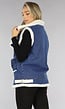 Blauw Denim Gilet met Teddy Voering