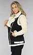 Zwart Denim Gilet met Teddy Voering