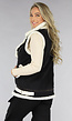 Zwart Denim Gilet met Teddy Voering