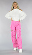 Roze Cargo Jeans met Gaten