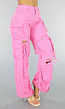 Roze Cargo Jeans met Gaten