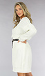 Witte Trui Jurk met V Hals