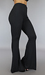 Zwarte Tall Ribstof Flair Broek