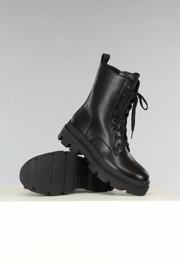 Zwarte Lederlook Biker Boots met Tasje Uwantisell
