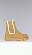 Camel Suèdelook Chelsea Boots met Teddy Details