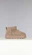 Snowboots Laag Khaki met Dikke Zool