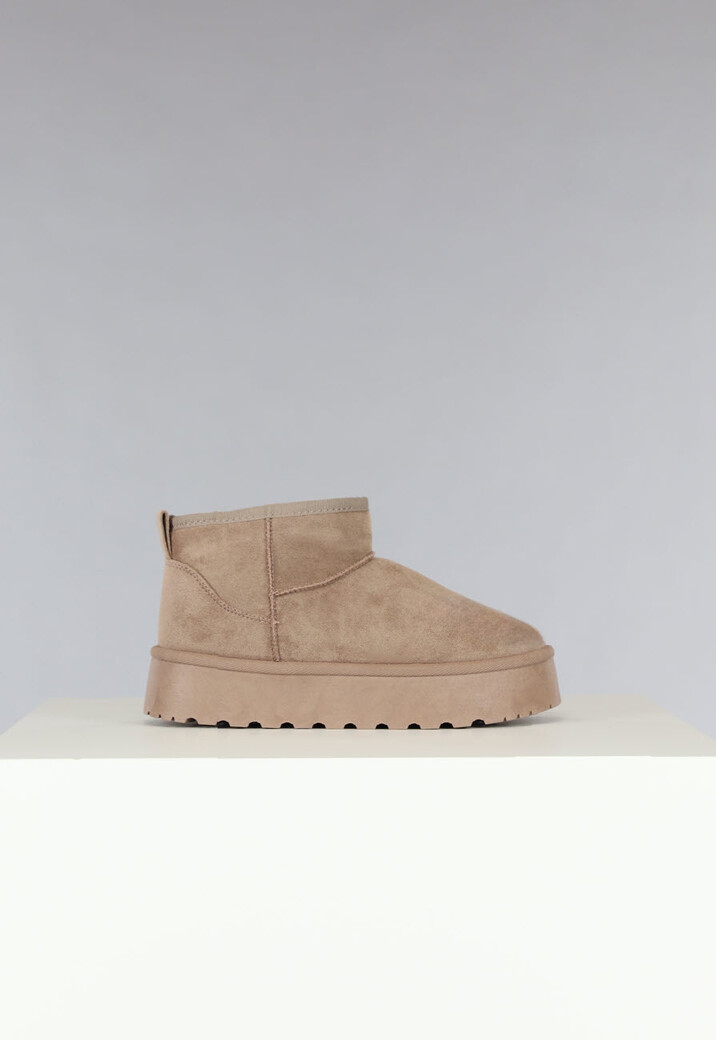 Snowboots Laag Khaki met Dikke Zool