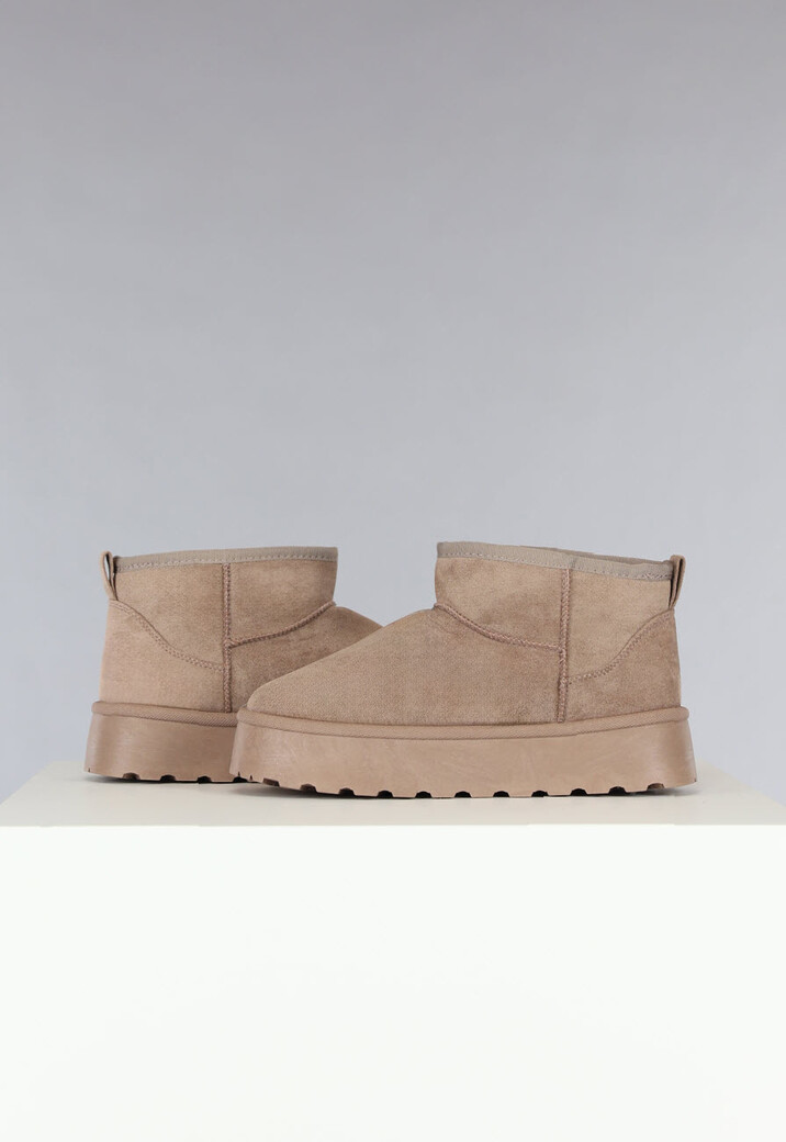 Snowboots Laag Khaki met Dikke Zool