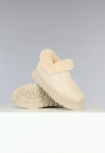 NEW2308 Beige Faux Fur Sneeuwlaarzen