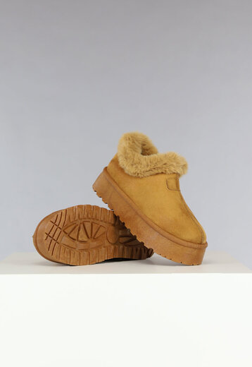 NEW2308 Camel Wollen Boots met Hoge Zool