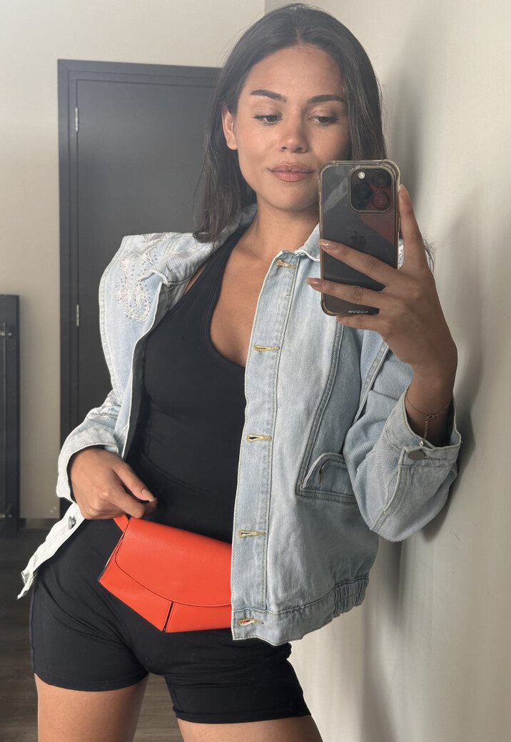 Oranje Heup/Riemtasje met Drukknoopje