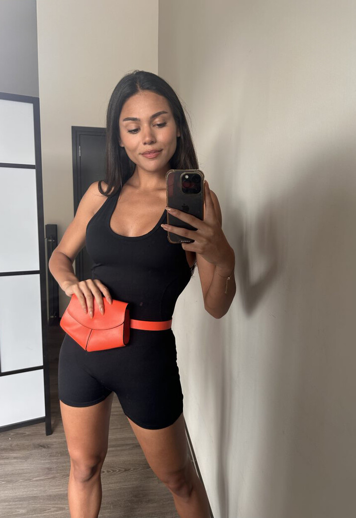 Oranje Heup/Riemtasje met Drukknoopje