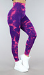 Paarse High Waist Gevlekte Sportlegging