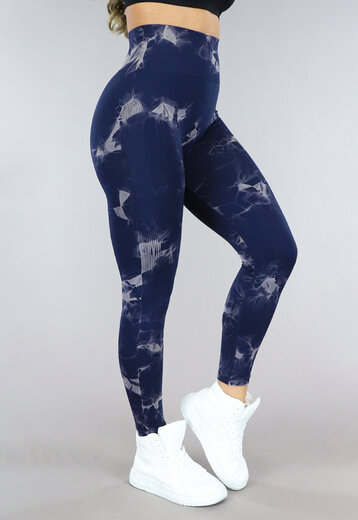 TERUG Donkerblauw Gevlekte Sportlegging