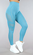 Blauwe Sportlegging met Fishnet Detail