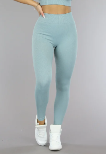 Grijs Blauwe Grove Rib Sport Legging