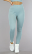 Grijs Blauwe Grove Rib Sport Legging met Scrunch