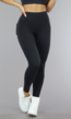 Zwarte Sport Legging met Scrunch en Steekzakken