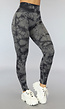 Zwarte Rib Sportlegging met Marmerlook