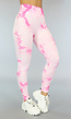 Roze Sportlegging met Marmerlook