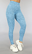 Blauwe Gemêleerde Sportlegging