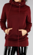 BF2023 Comfy Wijnrode Hoodie Dress met Col