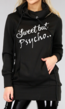 Comfy Zwarte Psycho Hoodie Dress met Col