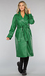 Groene Trenchcoat van Imitatieleer