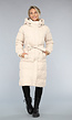 Lange Gewatteerde Beige Winterjas met Tailleband