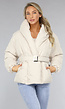 Beige Puffer Jas met Dikke Kraag