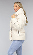 Beige Puffer Jas met Dikke Kraag