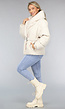 Beige Puffer Jas met Dikke Kraag